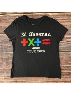 Ed Sheeran Mathematics Tour 2023 T-Shirt Womens M Relaxed Fit Concert Tee